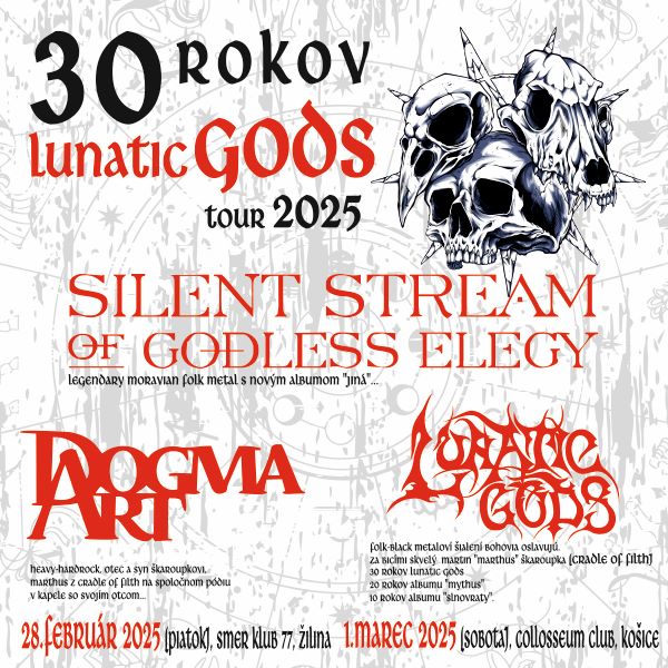 Lunatic Gods - 30 rokov kapely | 01.03.2025 - sobota Collosseum Club, Košice